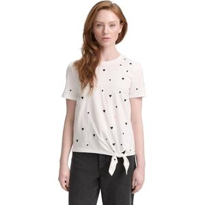 TOM TAILOR Denim dam T-shirt med hjärttryck, 39452-vit svart ros hjärta embro, L TOM TAILOR Denim dam T-shirt med hjärttryck, 39452-vit svart ros hjärta embro, L