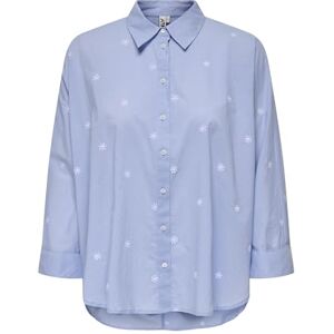 ONLY Onlnew Lina Grace Ls Emb Shirt Noos WVN, Brunnera Blue, M ONLY Onlnew Lina Grace Ls Emb Shirt Noos WVN, Brunnera Blue, M