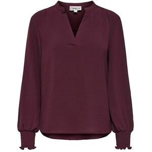 ONLY Onlmette V-hals Ls Smock Top Noos WVN, dekadent choklad, XS ONLY Onlmette V-hals Ls Smock Top Noos WVN, dekadent choklad, XS