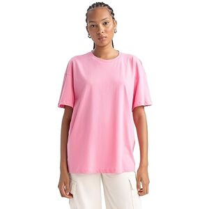 DeFacto dam-t-shirt – klassisk basic oversize skjorta för kvinnor – bekväm t-shirt för kvinnor, ROSA, XS DeFacto dam-t-shirt – klassisk basic oversize skjorta för kvinnor – bekväm t-shirt för kvinnor, ROSA, XS