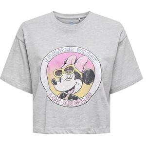 ONLY Onlmickey Minnie Life S/S semester topjrs, Ljusgrå melange, XL ONLY Onlmickey Minnie Life S/S semester topjrs, Ljusgrå melange, XL