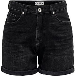 ONLY damjeans shorts ONLJOSEPHINE hög midja normalt skurna jeansshorts, Tvättad svart, XS ONLY damjeans shorts ONLJOSEPHINE hög midja normalt skurna jeansshorts, Tvättad svart, XS