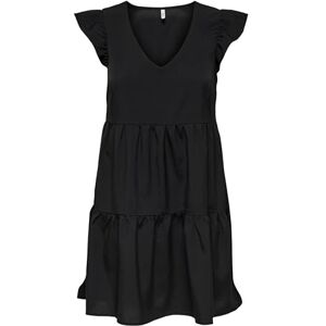 ONLY Onlnova Life Vis S/S Thia Dress Solid, svart, M ONLY Onlnova Life Vis S/S Thia Dress Solid, svart, M