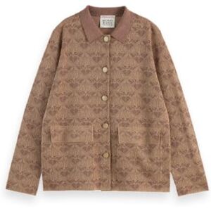 Scotch & Soda monogram jacquard stickad jacka, Desert Sand 281, XS Scotch & Soda monogram jacquard stickad jacka, Desert Sand 281, XS