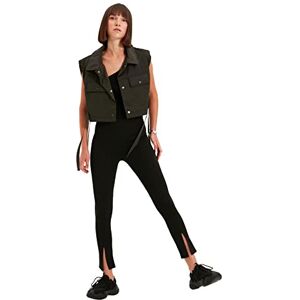 Trendyol kvinnor hög midja smal passform 7/8 storlek tights, Schwarz, S Trendyol kvinnor hög midja smal passform 7/8 storlek tights, Schwarz, S