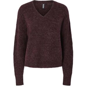 PIECES Pclayla Ls V-hals stickad Noos, tawny port, XL PIECES Pclayla Ls V-hals stickad Noos, tawny port, XL
