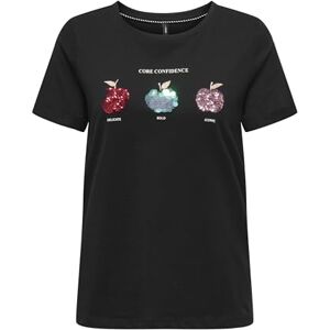 ONLY Onlikita Life Apple S/S Print toppbox JRS, svart, M ONLY Onlikita Life Apple S/S Print toppbox JRS, svart, M