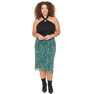 Trendyol Dam dam mini penna stickad plus storlek kjol, grön, 5XL, gRÖN, 5XL Stor Trendyol Dam dam mini penna stickad plus storlek kjol, grön, 5XL, gRÖN, 5XL Stor