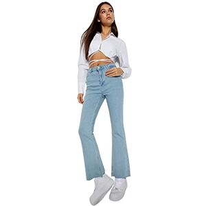 Trendyol kvinnor hög midja utsvängda ben utsvängda jeans, Ljusblått, 34 SE Trendyol kvinnor hög midja utsvängda ben utsvängda jeans, Ljusblått, 34 SE