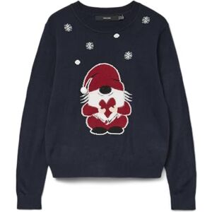VERO MODA Vmcute Ls O-hals tröja jultröja, marinblå blazer, S VERO MODA Vmcute Ls O-hals tröja jultröja, marinblå blazer, S