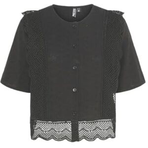 PIECES Damer Pcsiminna Ss Top, svart, L PIECES Damer Pcsiminna Ss Top, svart, L