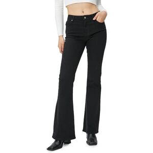 Koton dam ficka detalj bomull slim fit medium rise flare ben byxor, 999 (svart), 38 Koton dam ficka detalj bomull slim fit medium rise flare ben byxor, 999 (svart), 38