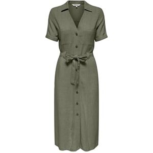 ONLY Onlsiesta Ss Linne Bl Shirt Dress Pnt, Djupt ljus grön, XS ONLY Onlsiesta Ss Linne Bl Shirt Dress Pnt, Djupt ljus grön, XS