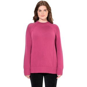 Ulla Popken damer stora storlekar överdimensionerade plus size tröja, dekorativa sömmar, ståkrage, långärmad, ekologisk bomull, fuchsia, 42/44 SE Ulla Popken damer stora storlekar överdimensionerade plus size tröja, dekorativa sömmar, ståkrage, långärmad, ekologisk bomull, fuchsia, 42/44 SE