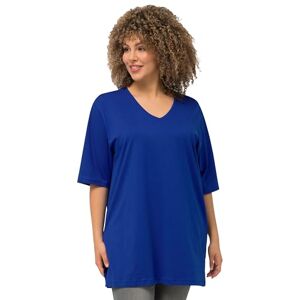 Ulla Popken dam T, V-hals, avslappnad, halvärm tunika skjorta, Koboltblå, 62-64 plus size Ulla Popken dam T, V-hals, avslappnad, halvärm tunika skjorta, Koboltblå, 62-64 plus size