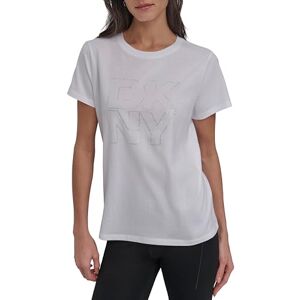DKNY , damblus, RHSTN LYRD OTLN LG T, WHT/silver, XL, Vitt och silver, XL DKNY , damblus, RHSTN LYRD OTLN LG T, WHT/silver, XL, Vitt och silver, XL