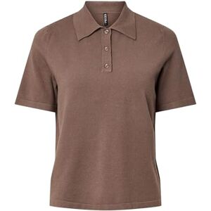 PIECES Pcorina Ss Polo Knit Pwp Bc, Morel, XL PIECES Pcorina Ss Polo Knit Pwp Bc, Morel, XL