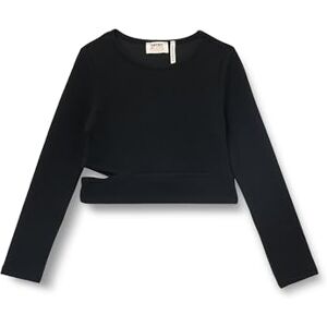 Koton Girls's Långärmad skärning ut detalj crew neck ribbad blus, Svart (999), 7-8 År Koton Girls's Långärmad skärning ut detalj crew neck ribbad blus, Svart (999), 7-8 År