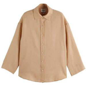 Scotch & Soda Långärmad linneskjorta, Mjuk kamel 212, 36 Scotch & Soda Långärmad linneskjorta, Mjuk kamel 212, 36