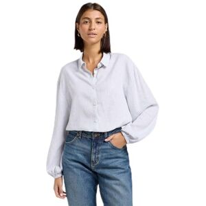 Lee Blouse med TIE front, Koncrete pinstripe, S Lee Blouse med TIE front, Koncrete pinstripe, S