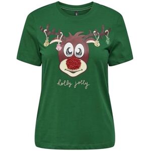ONLY ONLXMAS Life YRSA Christmas S/S TOP JRS, Grön jacka/tryck: rudolph bells, S ONLY ONLXMAS Life YRSA Christmas S/S TOP JRS, Grön jacka/tryck: rudolph bells, S