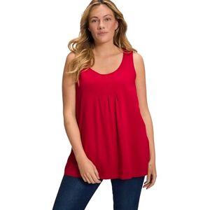 Ulla Popken damtopp, dekorativa veck, A-linje, rund hals, ärmlös, modal t-shirts, Mohn, 46-48 Ulla Popken damtopp, dekorativa veck, A-linje, rund hals, ärmlös, modal t-shirts, Mohn, 46-48