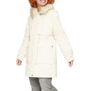 QS fodrad parkas med avtagbar fuskpäls, Vit 510, XL QS fodrad parkas med avtagbar fuskpäls, Vit 510, XL