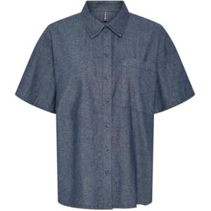 PIECES dam Pcmia Ss denim mm t-shirt, Mellanblå denim, S PIECES dam Pcmia Ss denim mm t-shirt, Mellanblå denim, S