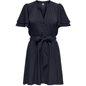 ONLY Onlnova Life Vis S/S Lenia Dress solid, natthimmel, S ONLY Onlnova Life Vis S/S Lenia Dress solid, natthimmel, S