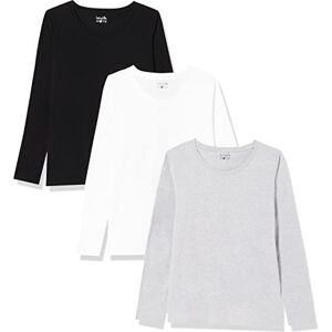 Berydale Långärmad T-shirt med rund hals i 100 % bomull, Dam, Svart/vit/grå (3-pack), S Berydale Långärmad T-shirt med rund hals i 100 % bomull, Dam, Svart/vit/grå (3-pack), S