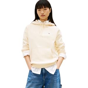 Tommy Jeans dam Tjw Reg S flagga huvtröja Dw0Dw19958 pullover huvtröja, beige (nästan gul), S Tommy Jeans dam Tjw Reg S flagga huvtröja Dw0Dw19958 pullover huvtröja, beige (nästan gul), S