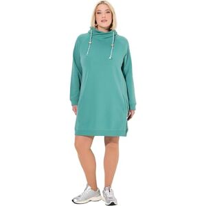 Ulla Popken dam sweatklänning, ståkrage, långärmad, fickklänning, Grön, 46-48 Ulla Popken dam sweatklänning, ståkrage, långärmad, fickklänning, Grön, 46-48