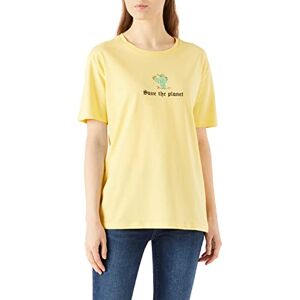 Koton Bedrucktes Kurzärmeliges Baumwoll-T-shirt, gelb (160), S dam, Gelb (160), S Koton Bedrucktes Kurzärmeliges Baumwoll-T-shirt, gelb (160), S dam, Gelb (160), S