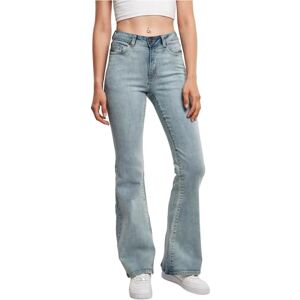 Urban Classics Damjeans hög midja slim fit stretch denim utsvängda byxor 5-fickor, breda ben, storlek 26 till 34, Bläck ljus blå tvättad Urban Classics Damjeans hög midja slim fit stretch denim utsvängda byxor 5-fickor, breda ben, storlek 26 till 34, Bläck ljus blå tvättad