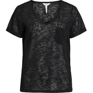 Object dam Objtessi Slub S/S V-hals Noos t-shirt, Svart (svart svart), L Object dam Objtessi Slub S/S V-hals Noos t-shirt, Svart (svart svart), L