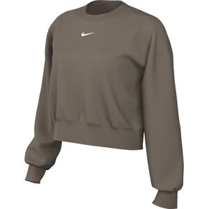 NIKE Sportswear Phoenix Fleece extra stor rund hals tröja för kvinnor, mintbrun/sail, DQ5761-233, XS NIKE Sportswear Phoenix Fleece extra stor rund hals tröja för kvinnor, mintbrun/sail, DQ5761-233, XS