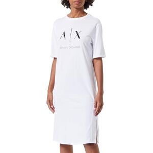 Giorgio Armani dam, lång T-klänning, rund hals, vit, M, Op. Vit, M Giorgio Armani dam, lång T-klänning, rund hals, vit, M, Op. Vit, M