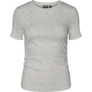 PIECES Pctyler Ss Rhinestone Tee Bc, Ljusgrå melange, L PIECES Pctyler Ss Rhinestone Tee Bc, Ljusgrå melange, L