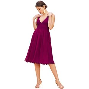 Dress the Population Ärmlös instickande passform och flare midi-klänning, mörk magenta, X-Large Dress the Population Ärmlös instickande passform och flare midi-klänning, mörk magenta, X-Large