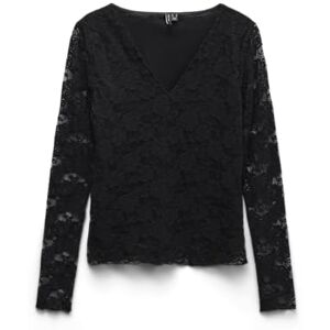 VERO MODA Vmiben Ls V-hals topp JRS Noos, svart, L VERO MODA Vmiben Ls V-hals topp JRS Noos, svart, L