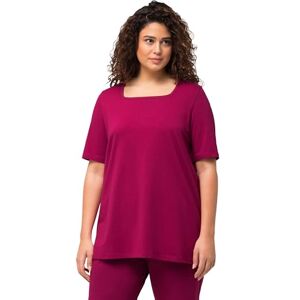 Ulla Popken dam, A-linje, Carree-hals, halvärm T-shirt, Magnolia röd, 54-56 Ulla Popken dam, A-linje, Carree-hals, halvärm T-shirt, Magnolia röd, 54-56