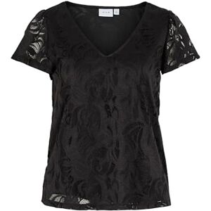 Vila Vistasia S/S V-hals topp/Ka, svart, S Vila Vistasia S/S V-hals topp/Ka, svart, S
