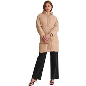 NA-KD vadderad lång jacka för kvinnor, BEIgE, 44 NA-KD vadderad lång jacka för kvinnor, BEIgE, 44