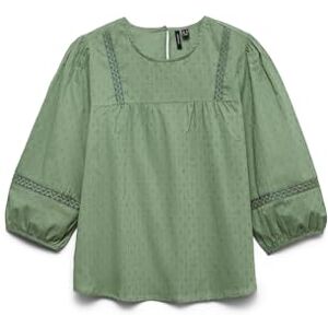 VERO MODA Vmtrine 3/4 Lace Top WVN Ga Noos, Säkringsgrön, M VERO MODA Vmtrine 3/4 Lace Top WVN Ga Noos, Säkringsgrön, M