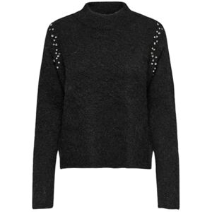 ONLY Onlrina Life Ls strass highneck KNT, svart, M ONLY Onlrina Life Ls strass highneck KNT, svart, M