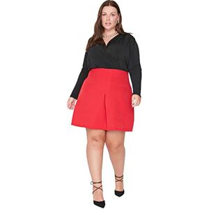 Trendyol Damen Mini A-Linie Plisseerock Webstoff Große Größen i Rock Kjol-Byxor Dam, Röd, 46 Trendyol Damen Mini A-Linie Plisseerock Webstoff Große Größen i Rock Kjol-Byxor Dam, Röd, 46