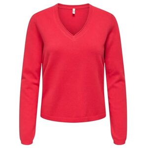 ONLY Onlloyal Life Ls V-hals tröja KNT Nca, Mars röd, XL ONLY Onlloyal Life Ls V-hals tröja KNT Nca, Mars röd, XL