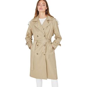 Trendyol Kvinnors lång med beige arkad knapp stängning vatten avvisande trench coat, 34 Trendyol Kvinnors lång med beige arkad knapp stängning vatten avvisande trench coat, 34
