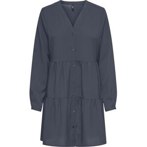 ONLY Onlnova Life Vis L/S Thea Button Dress, Amber blå, XS ONLY Onlnova Life Vis L/S Thea Button Dress, Amber blå, XS