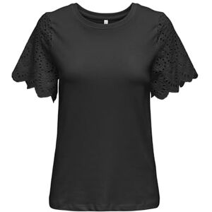 ONLY Onlebba Life S/S spets topp JRS, svart, XS ONLY Onlebba Life S/S spets topp JRS, svart, XS